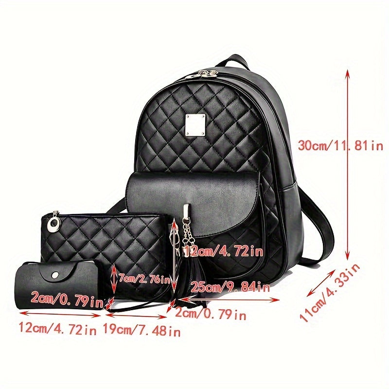 3pcs Trendy Backpack, New High Capacity Backpack, Women's Travel Backpack