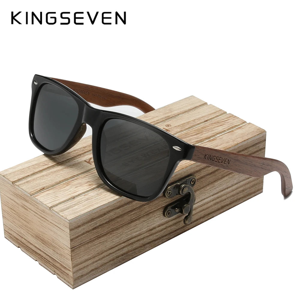 KINGSEVEN Brand 2023 Fashion Handmade Natural Wooden Sunglasses For Men Women Polarized Sun Glasses UV400 Mirror Male Eyewear