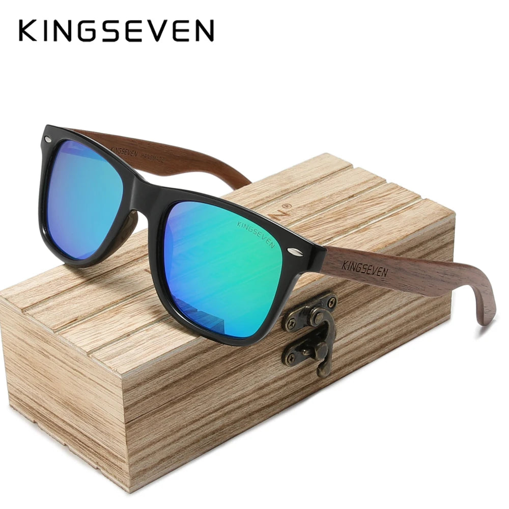 KINGSEVEN Brand 2023 Fashion Handmade Natural Wooden Sunglasses For Men Women Polarized Sun Glasses UV400 Mirror Male Eyewear