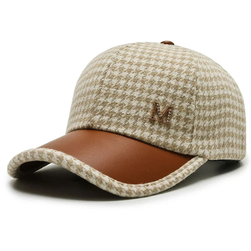 2024 Black Brown Houndstooth Baseball Caps For Men Women Retro British Style Plaid Hat Summer Trucker Cap Gorras Hombre