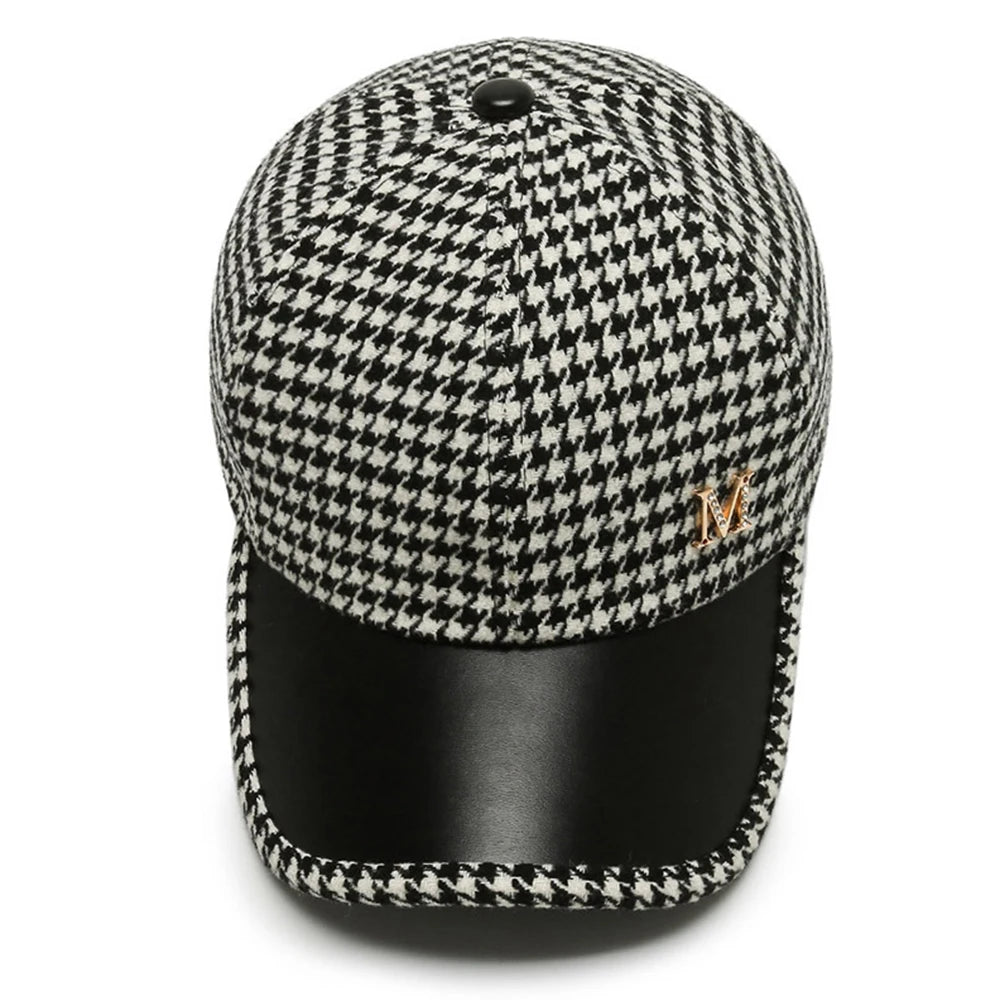 2024 Black Brown Houndstooth Baseball Caps For Men Women Retro British Style Plaid Hat Summer Trucker Cap Gorras Hombre