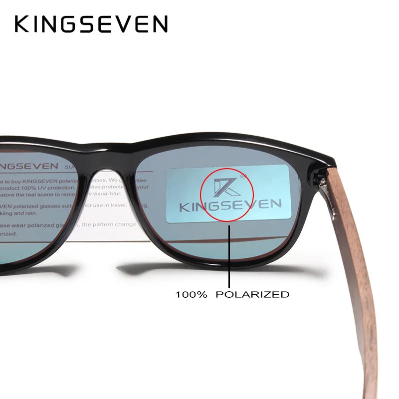 KINGSEVEN Brand 2023 Fashion Handmade Natural Wooden Sunglasses For Men Women Polarized Sun Glasses UV400 Mirror Male Eyewear