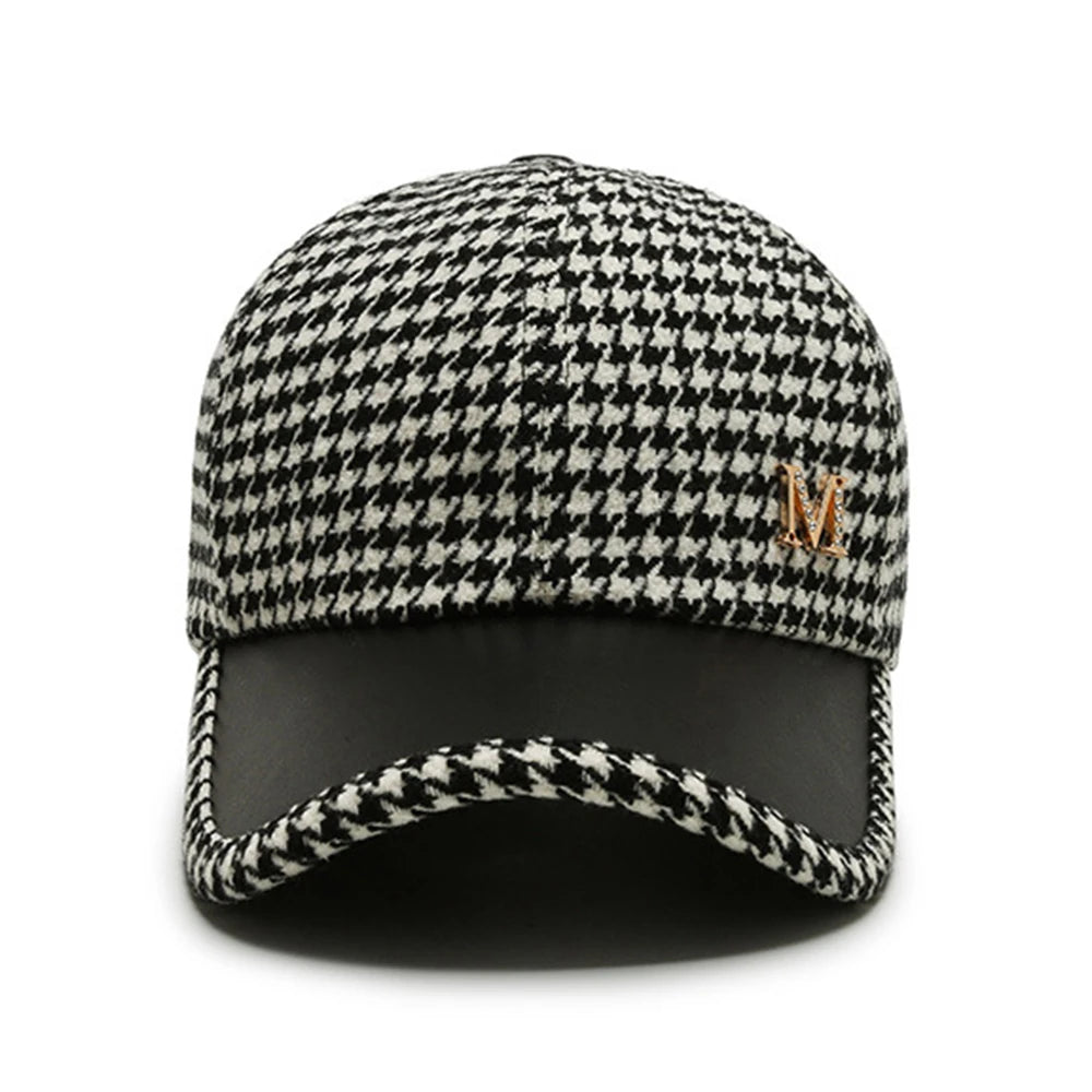 2024 Black Brown Houndstooth Baseball Caps For Men Women Retro British Style Plaid Hat Summer Trucker Cap Gorras Hombre