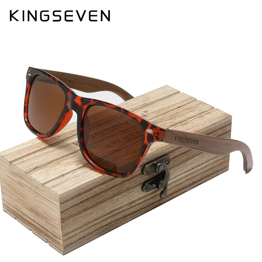 KINGSEVEN Brand 2023 Fashion Handmade Natural Wooden Sunglasses For Men Women Polarized Sun Glasses UV400 Mirror Male Eyewear