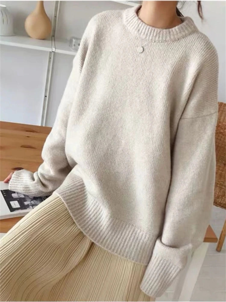 Women Sweater Womens Winter Sweaters Pullover Traf Female Knitting Overszie Long Sleeve Loose Knitted Outerwear Ropa De Mujer