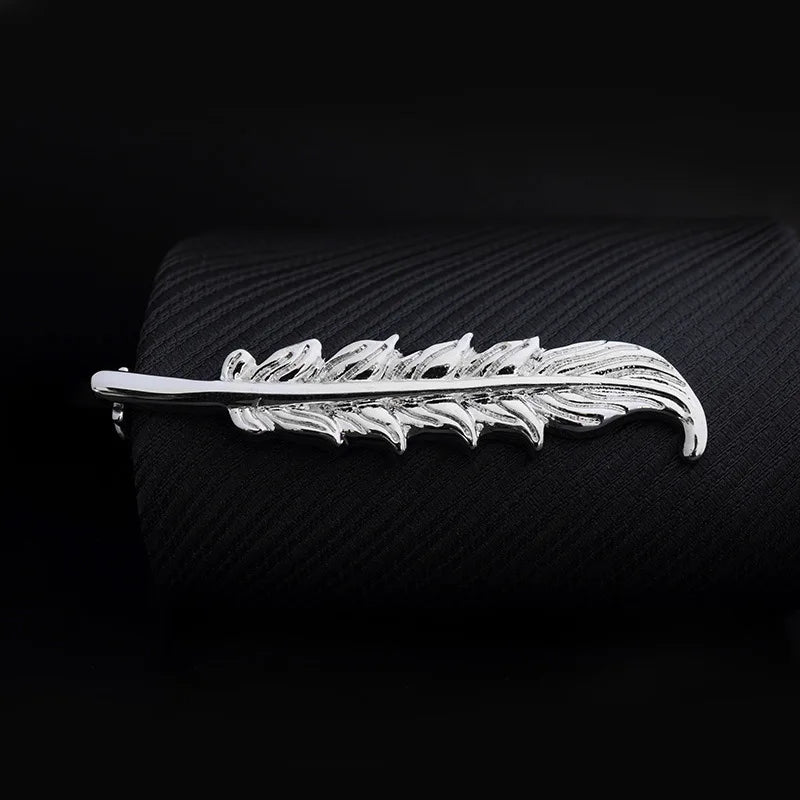 EASY.H New High Quality Laser Engraving Tie Clip Black Men's Business Tie Pin Free Delivery Rudder Feathers