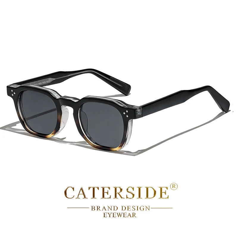 CATERSIDE Retro Punk Men Sunglasses Small Frame Square Personalized Design Sun Glasses Women Travel Party Business Festival Gift