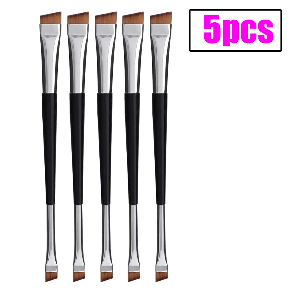 Professional Eyebrow Brush Eyeliner Angled Flat Head Blade Eye Liner Brow Contour Makeup Brushes Double-head Make Up Tools 15pcs