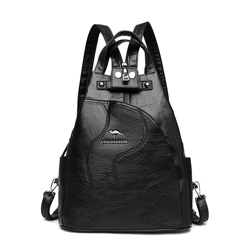 Fashion High Quality Leather Women Backpack Large Capacity School Bags for Teenage Girls Anti-theft Travel Backpack Shoulder Bag