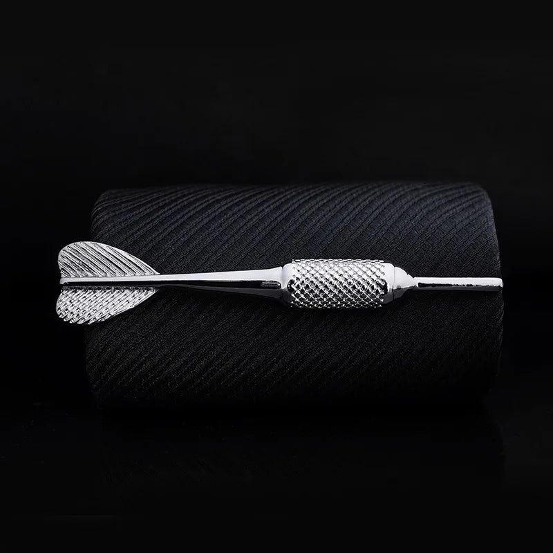 EASY.H New High Quality Laser Engraving Tie Clip Black Men's Business Tie Pin Free Delivery Rudder Feathers