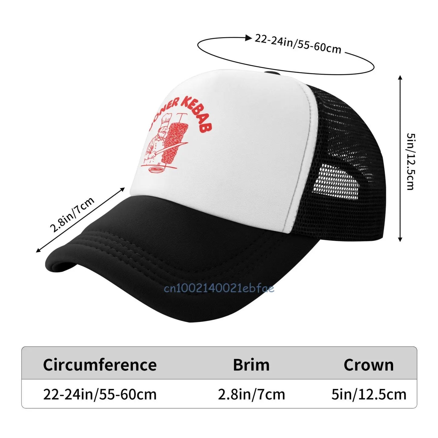 Funny Doner Kebab Baseball Cap Summer Fashion Breathable Mesh Caps Unisex Sun Protection Fishing Hats Adjustable Snapback Hat