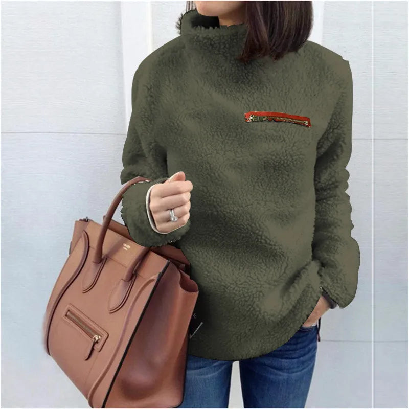 Super Weich und Bequem Einfarbig  Damen Pullover