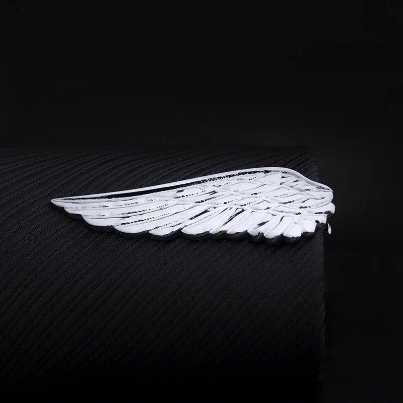 EASY.H New High Quality Laser Engraving Tie Clip Black Men's Business Tie Pin Free Delivery Rudder Feathers