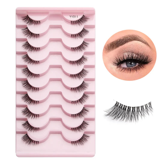 Half Fake Eyelashes 5/10 Half Lashes Soft Natural Cat Eye Lashes Makeup Tool Extension Fluffy Faux Cils maquiagem Half Lashes