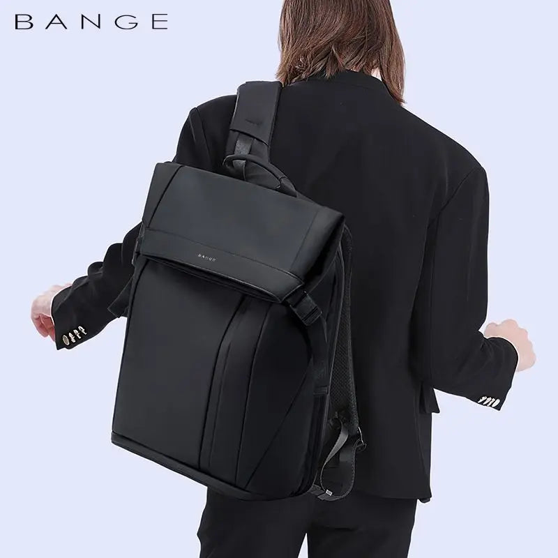 BANGE 15.6-inch laptop Men's business backpack waterproof multi compartment travel bag Black backpack suitable for men and women