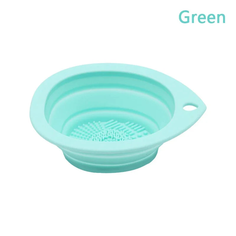 Silicone Makeup Brush Cleaner Foldable Cosmetic Brush Cleaning Bowl Powder Puff Beauty Sponge Washing Mat Brushes Scrubber Pad