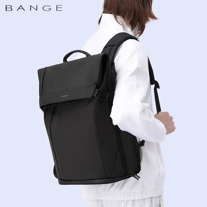 BANGE 15.6-inch laptop Men's business backpack waterproof multi compartment travel bag Black backpack suitable for men and women