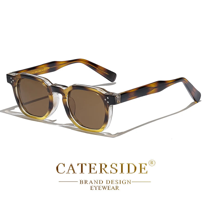 CATERSIDE Retro Punk Men Sunglasses Small Frame Square Personalized Design Sun Glasses Women Travel Party Business Festival Gift