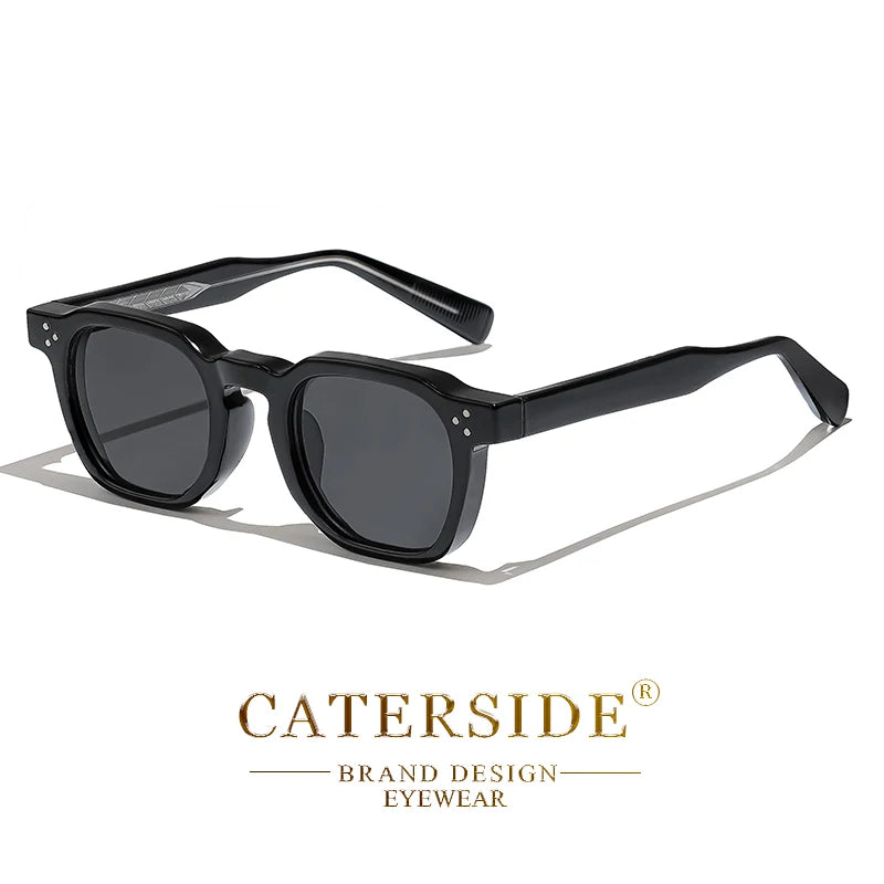 CATERSIDE Retro Punk Men Sunglasses Small Frame Square Personalized Design Sun Glasses Women Travel Party Business Festival Gift