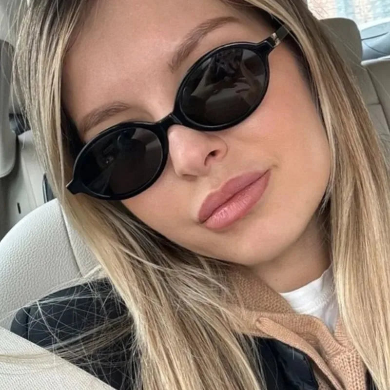 Sexy Small Oval Leopard Sunglasses Women Lovely Ins No Makeup Plain Glasses Frame Eyewear Cute Decorative Computer Glasses Men